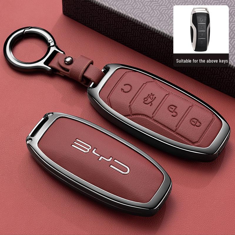 Премиальная сумка для автомобильного ключа с пряжкой для BYD Han, Qin Plus, Song Pro, Tang, Dolphin и E9