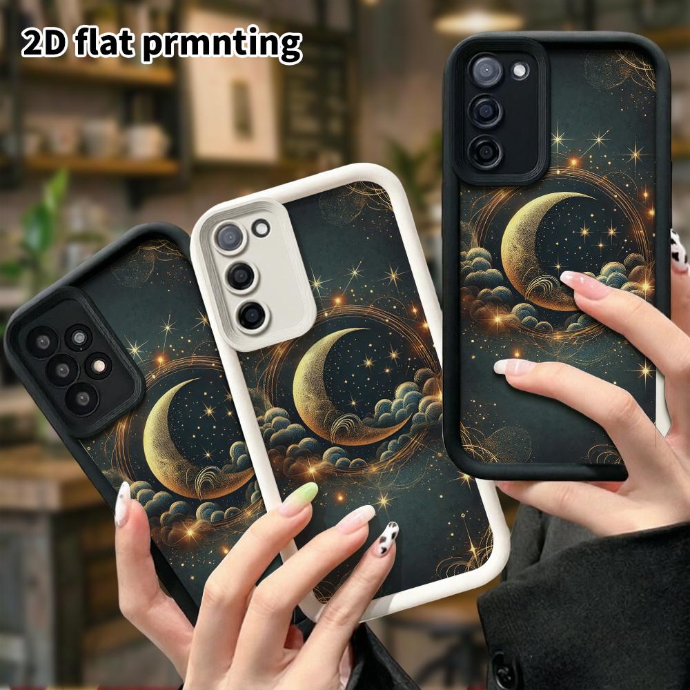 Чехол для телефона: 2D Плоский защитный чехол-книжка для Samsung Galaxy A34 A35 M05 M06 S20 S22 S21 FE Plus 5G, Темно-синяя текстура, Рождественский и Хэллоуинский подарок