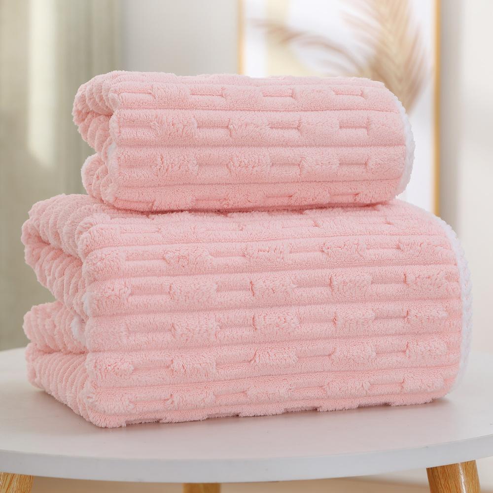 Мягкое полотенце для ванной из ультратонкого волокна, впитывающее и быстросохнущее полотенце, домашнее мягкое утолщенное полотенце для ванной цвета кораллового бархата