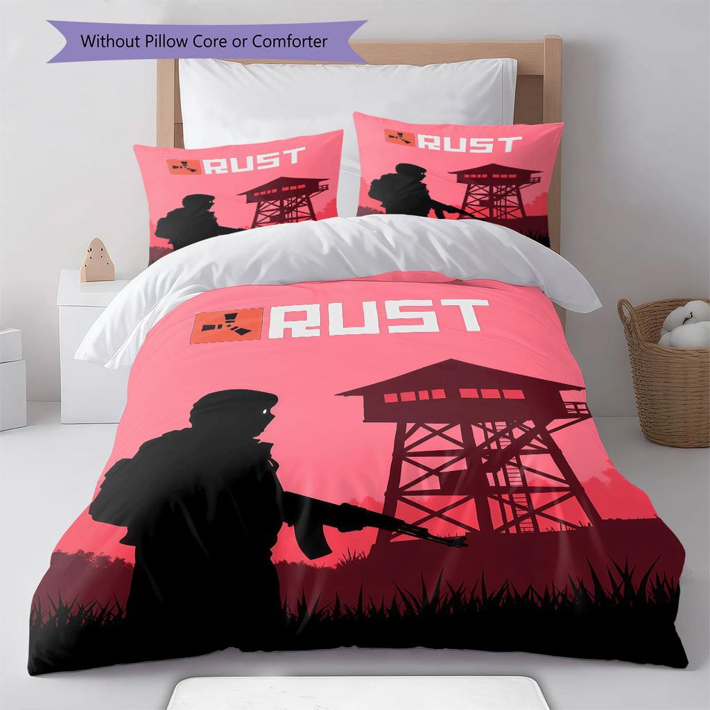 Rust Bedding Quilt Set Quilt Cover Pillowcase Home Decoration Birthday Gift (1 * duvet cover + 2 * pillowcase, without core)