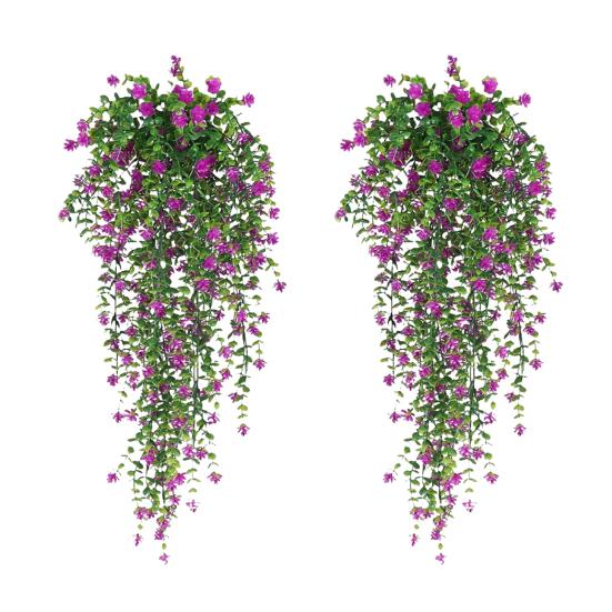 1/2 шт. висячие искусственные цветы, устойчивые к лозе растения, искусственные свисающие цветочные УФ-пластиковые растения плюща для дома