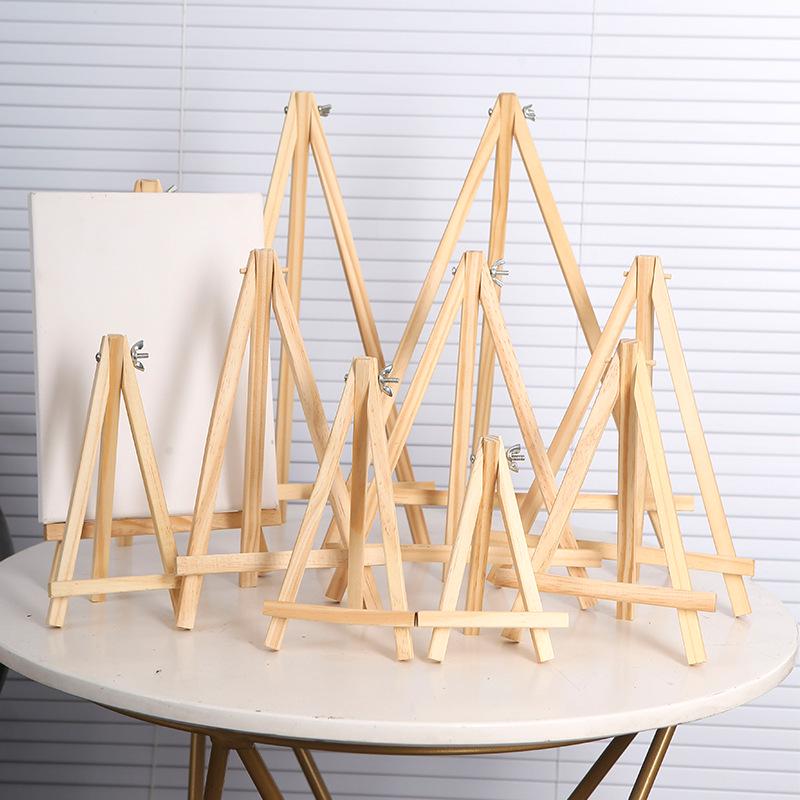 Pine Wood Triangle Easel & Desktop Holder for Paintings, Phones, and Tablets