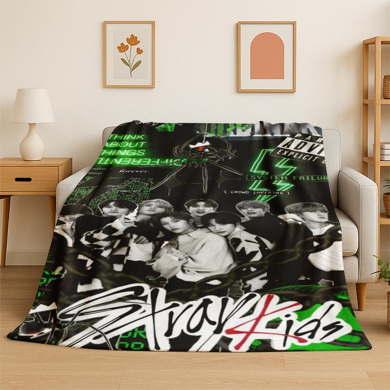 Kpop Stray Kids Музыкальная Звезда Фланелевое Одеяло Мягкое Теплое Плед для Спальни Гостиной Кровати Путешествий Кемпинга Пикника Подарок