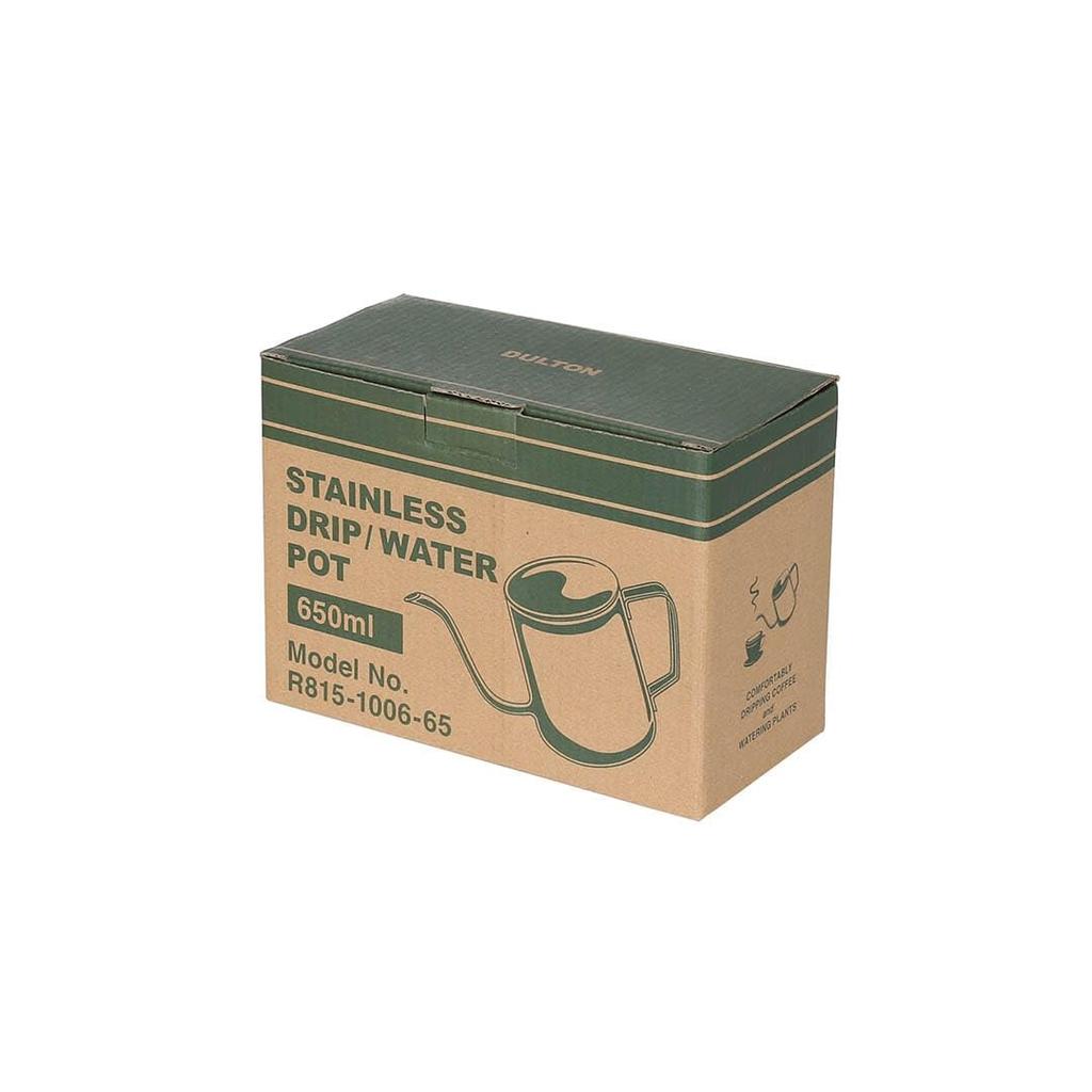 Dalton Нержавеющая сталь DripWater Pot 650 мл Ценность инструмента только для заливки Без крышки Кофейные принадлежности Кувшин для кухни Высота 12 см Ширина 20 см Глубина