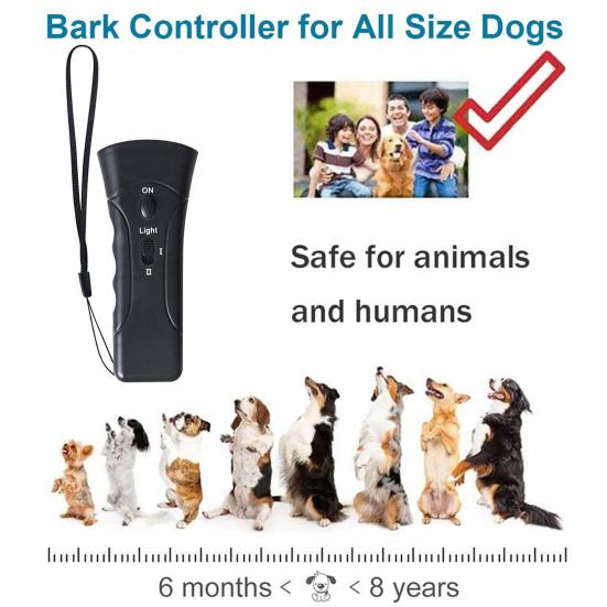 Дрессировщик для собак, двойной светодиодный светильник, нежная дрессировка собак, портативный ультразвуковой отпугиватель собак, устройство для тренировки стоп-лай, товары для домашних животных