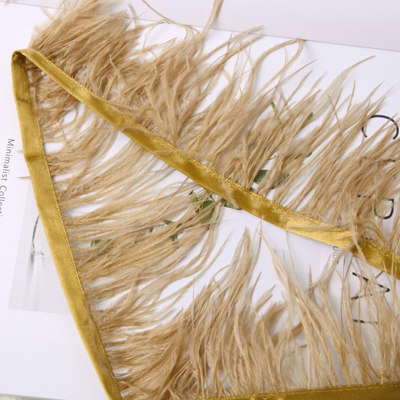 Платье из страусиных перьев 8-10 см, модное украшение, ткань с перьями и кисточками, аксессуары для одежды 