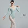 Womens Long Sleeve Ballet Leotard With Color Block Design Dance Practice Performance Adult