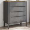 FLORO Chest of Drawers Grey Solid Pine Wood