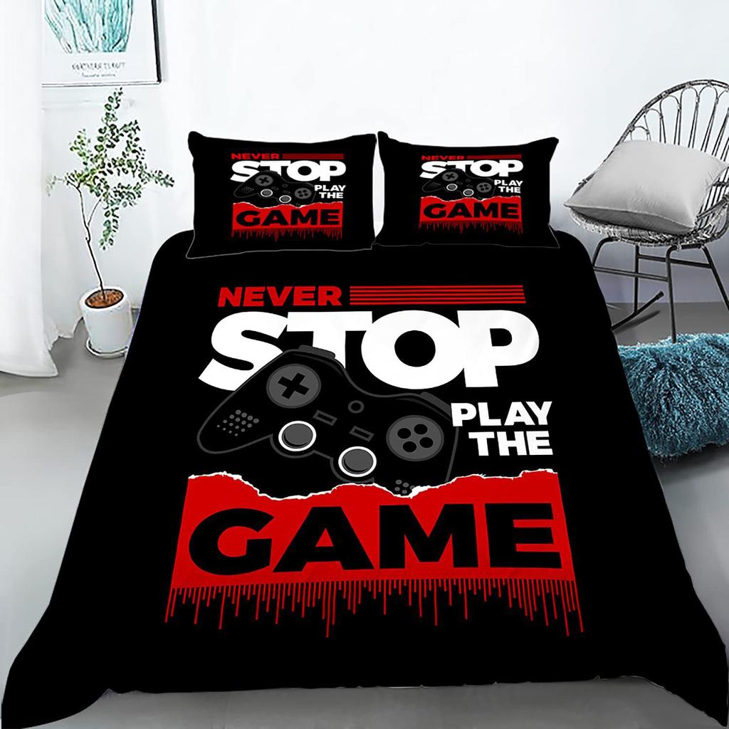 Gamepad Pattern Three-Piece Set Suitable For Boys And Girls Bedroom Decoration Duvet Set