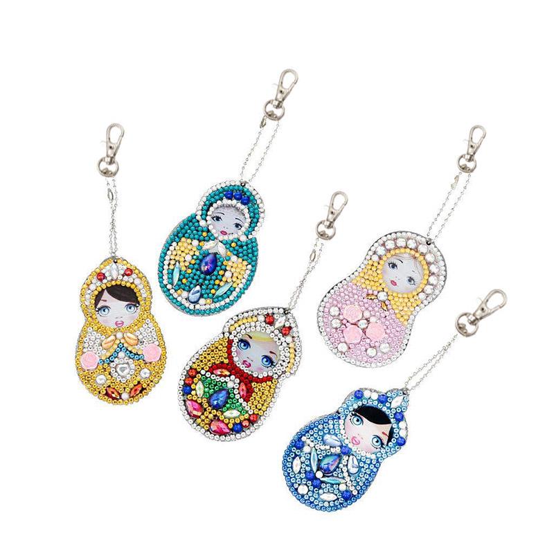 Брелок с вышивкой в виде мультфильма с бриллиантами, популярная картина с бриллиантами, подарки, брелок ручной работы, 1 комплект, сделай сам, 5D