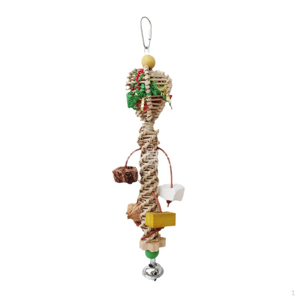 Bird Chew Toy, Cage Bite Chewing, Ripping Rattan Molar Shredder Parrot Toy