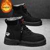 Black Martin Boots Men's Large Size 45 Velvet Warm 46 Waterproof Cotton Shoes 47 High-top Tooling Boots Snow Boots Men's 48