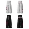 Magic Bear American Retro Cross Sweatpants Loose Straight Leg Casual Pants Teens