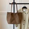 IELGY Ladies Tote Bag Suede Large Capacity Retro Shoulder Bag