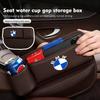 NYTB6 Leather Car Seat Gap Filler Storage Box Cup Holder Accessories For BMW M Performance E36 E46 E60 E90 E91 E92 E93 F30 F20