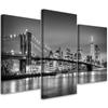 Three Piece Picture Canvas Print New York City Brooklyn Bridge