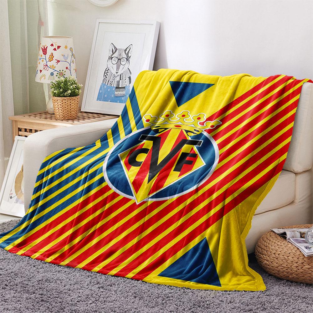 Villarreal logo FlAannel Blanket, High quality Comfortable for All Seasons, Home Decor, Warmth and Comfort