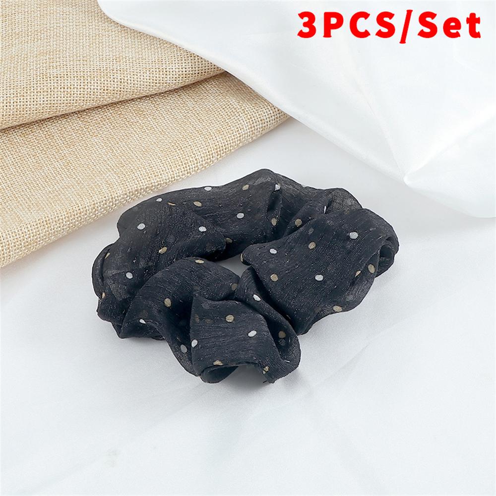 3 шт. Модные женские повязки на голову для девочек, простые эластичные повязки для волос в горошек из льняной пряжи, аксессуары для волос, резинки для волос, держатель, скранчи