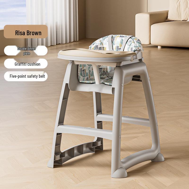 Многофункциональный регулируемый детский обеденный стул с двухслойным подносом: Складной и подходит для сидения или лежания
