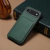 For iPhone 17 Air Case Card Holder Kickstand Calf Textured Leather+PC+TPU Phone Cover