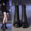 Женские ботинки Ботинки Застежка-молния сзади Осень Высокий каблук Женская обувь Горячая распродажа Дизайнерские ботильоны Большой массивный каблук