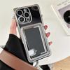 Luxury Electroplating With Card Holder Phone Case For IPhone 16 15 14 13 12 11 Pro Max Plus Soft Silicone Cover