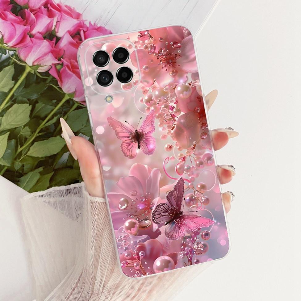 Clear For Samsung M53 5G Case Luxury Fashion Butterfly Funny Cute Painted Cover For Samsung Galaxy M53 5G SM-M536B Casing