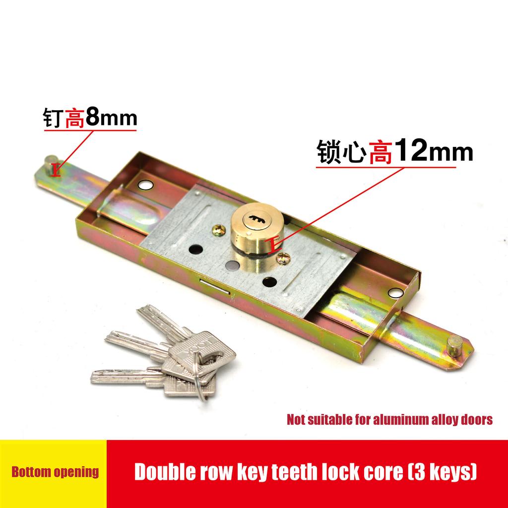 Universal Rolling Shutter Door Anti-theft Door Lock Middle Or Bottom Household Safety Belt Key Solid Square Tongue Internal Lock