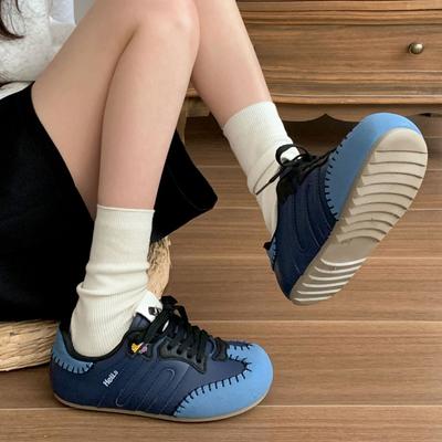 Модные американские ретро универсальные кроссовки с круглой головкой и плоским дном немецкие женские кроссовки 2025 года новые весенние и осенние легкие повседневные спортивные туфли