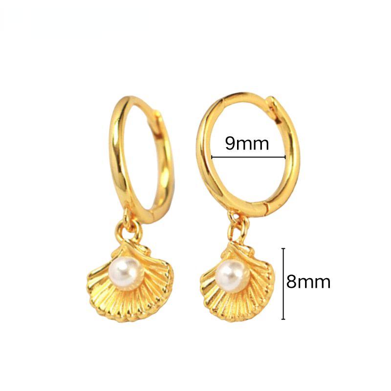 925 Silver Needle Vintage Geometric Pendant Earrings Round/Square/Shell Earrings for Women Fashion Jewelry Pendientes