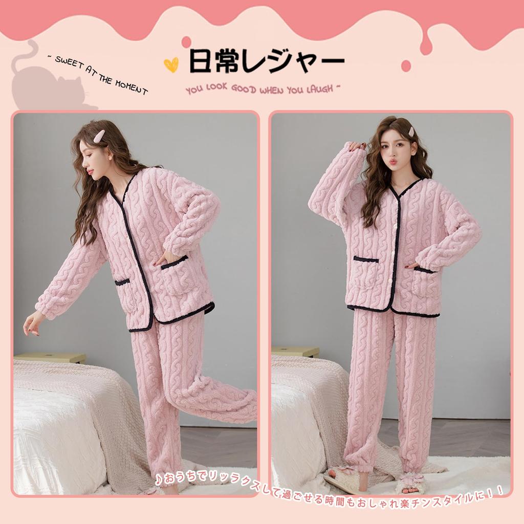 BAJAOEY Теплая пушистая пижама с длинным рукавом, мягкая и теплая зимняя пижама для сна, женская пижама на флисовой подкладке, домашняя одежда, комплект, женская, домашняя одежда,