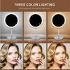 8-дюймовое светодиодное зеркало для макияжа с 10-кратным увеличением, с 3-цветной подсветкой, сенсорным переключателем, двухстороннее, с USB-зарядкой, настольное косметическое зеркало для туалетного столика