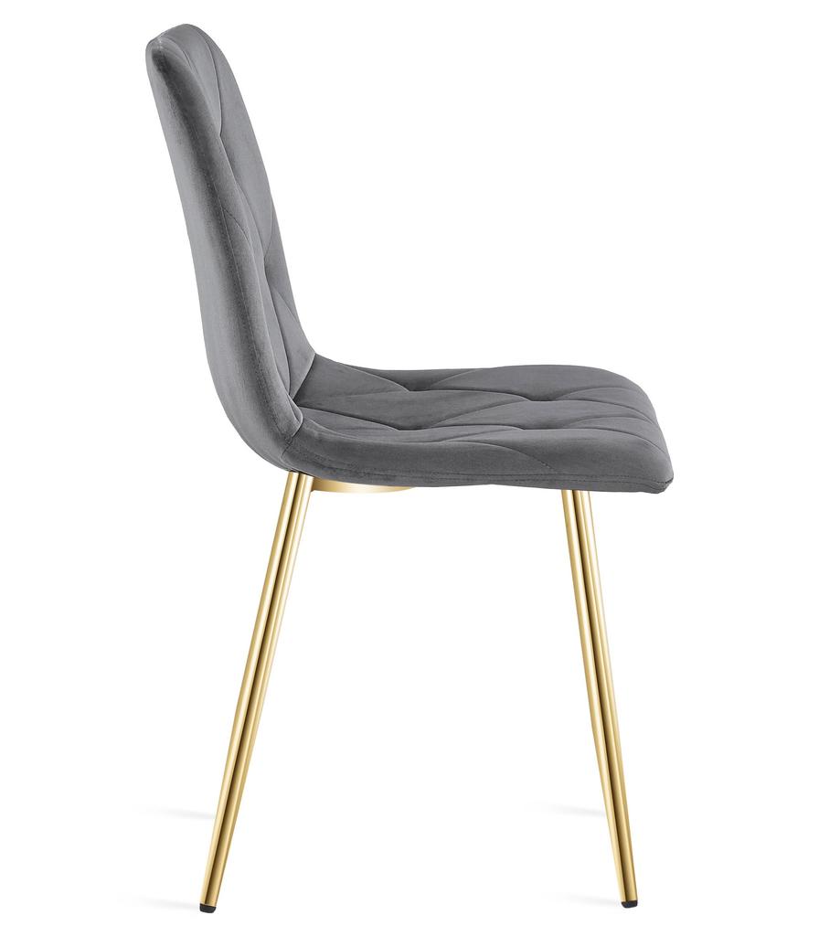 LIBRA chair - dark gray velvet / gold legs x 2