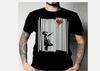 Banksy Разорванный воздушный шар Девочка Классическая футболка ВСЕ РАЗМЕРЫ УНИСЕКС