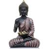 Meditating Sitting Buddha Statue Showpiece Idol Home Decor Living Room Gifts Decorative Showpiece - 27 Cm (Resin, Black, Brown)