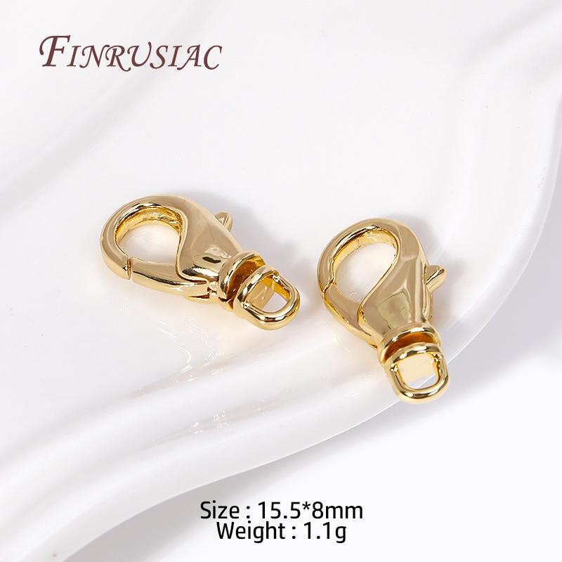 15.5*8MM Позолоченные 18K Металлические Застежки-Лобстеры Высококачественные Соединительные Застежки для Браслетов Для Изготовления Украшений Аксессуары DIY