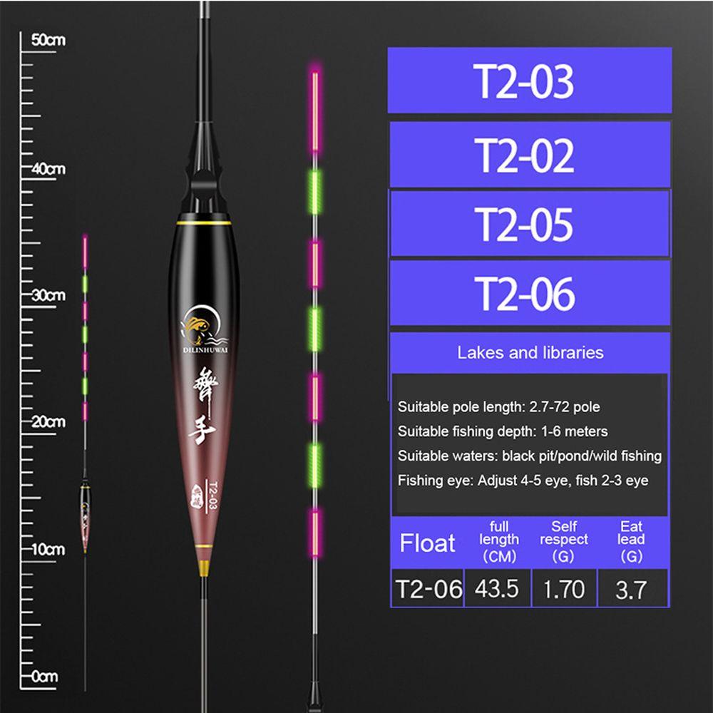 Nano Glowing Night Electric Fishing Float Fishing Float Tube Fishing Bobber LED Fishing Float
