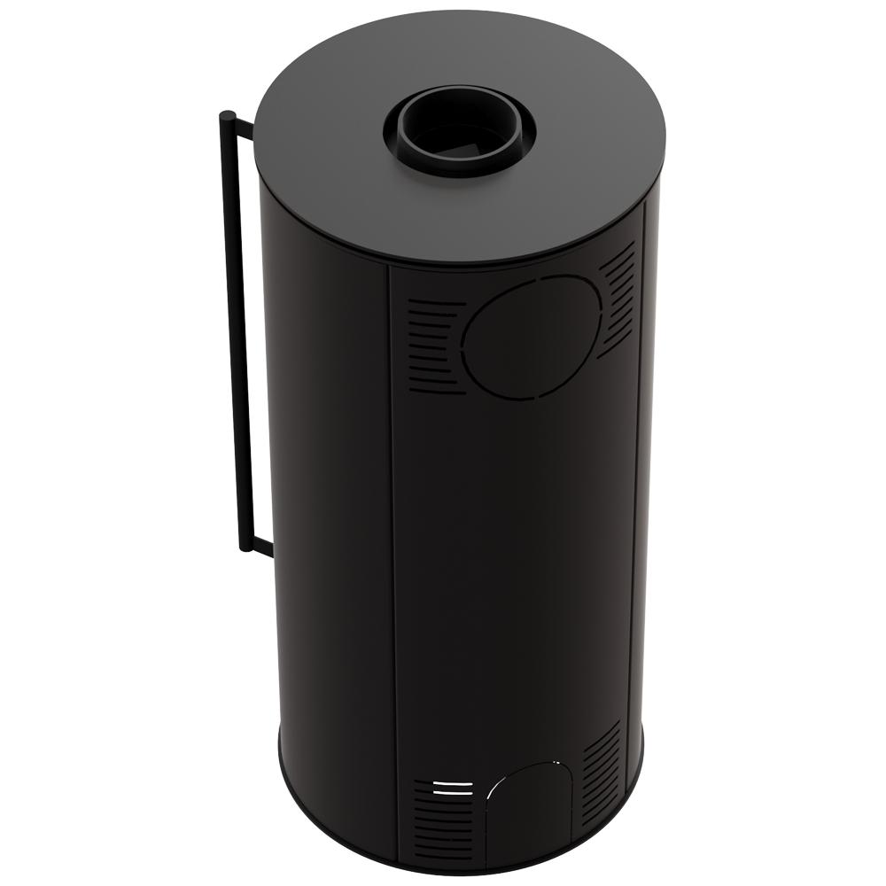 Freestanding steel stove KOZA SKADI with black thermotec and closing mechanism