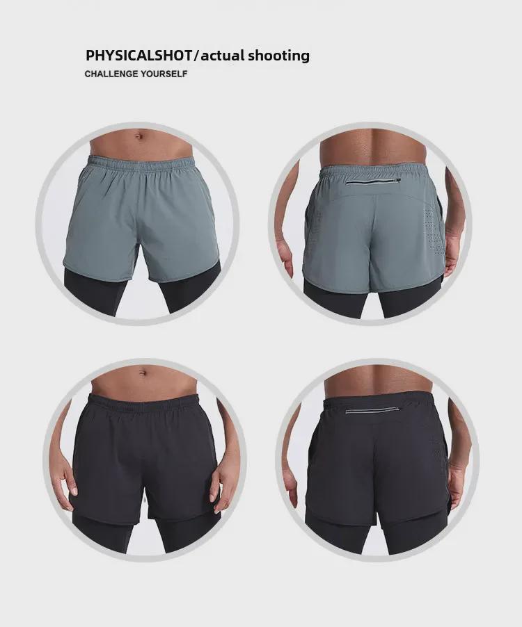Мужские профессиональные шорты для марафона 2024 года с подкладкой — двухслойные, 3-дюймовые, тренд для легкой атлетики и фитнеса