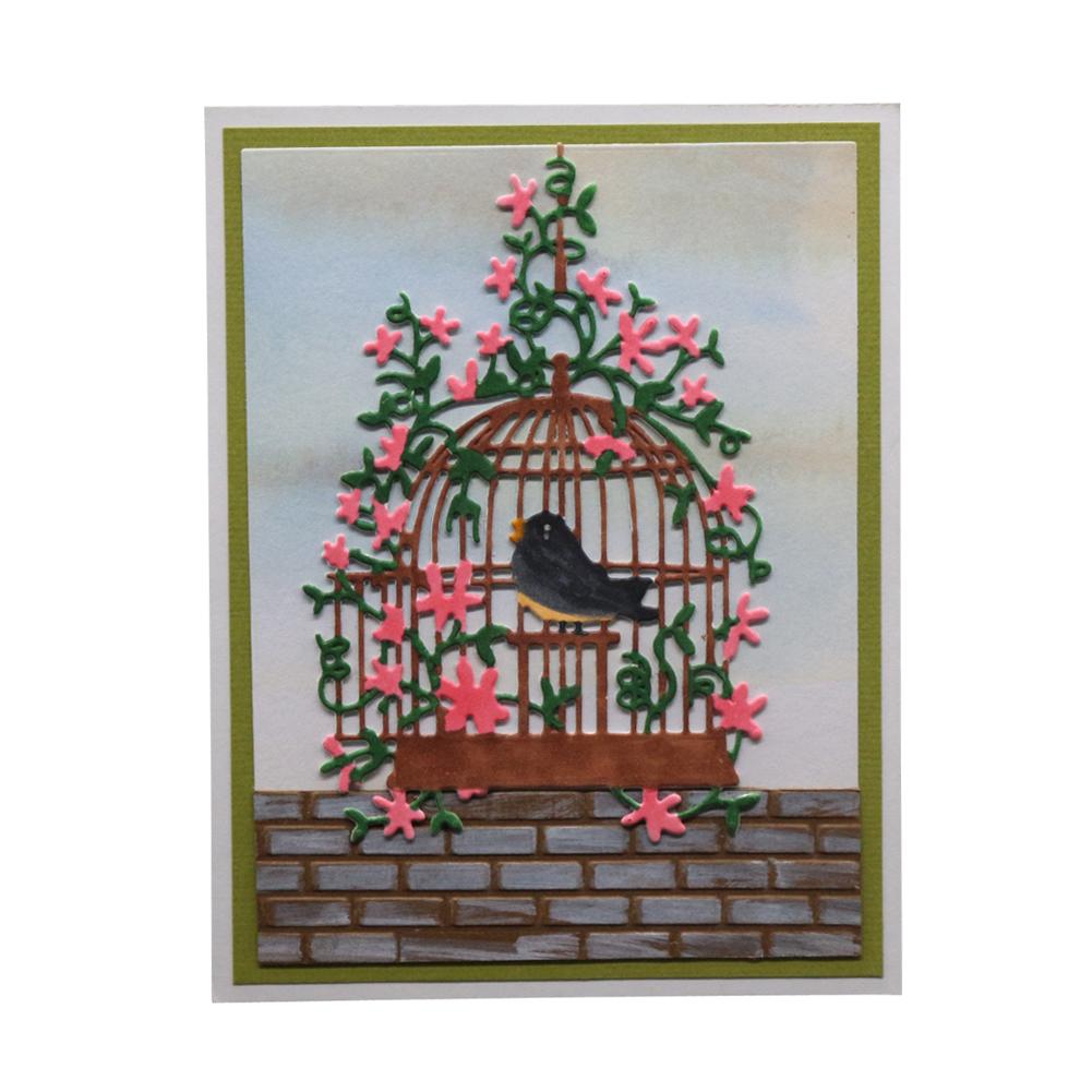 Рамка для птичьей клетки металлическая серебристая трафаретная вырубка штампы для скрапбукинга своими руками изготовление открыток из бумаги