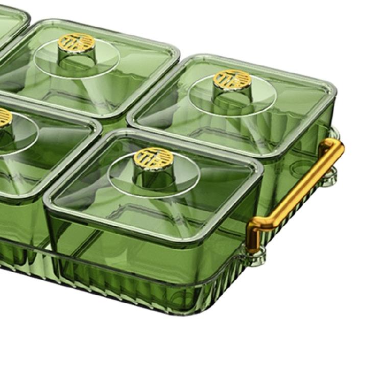 Nonslip Divided Snacks Fruit Tray With Lid Snacks Fruit Tray Removable Snacks Platter Candy Storage Box Easy to Use