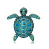 Sea Turtle Brooch Oil-Dripping Rhinestone Animal Shape Retro Personality Gift Men Business Suit