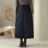 Cotton Padded Plus Size High Waist Vintage Spring Autumn Winter Casual Loose Long for Woman Skirts Womens Skirt