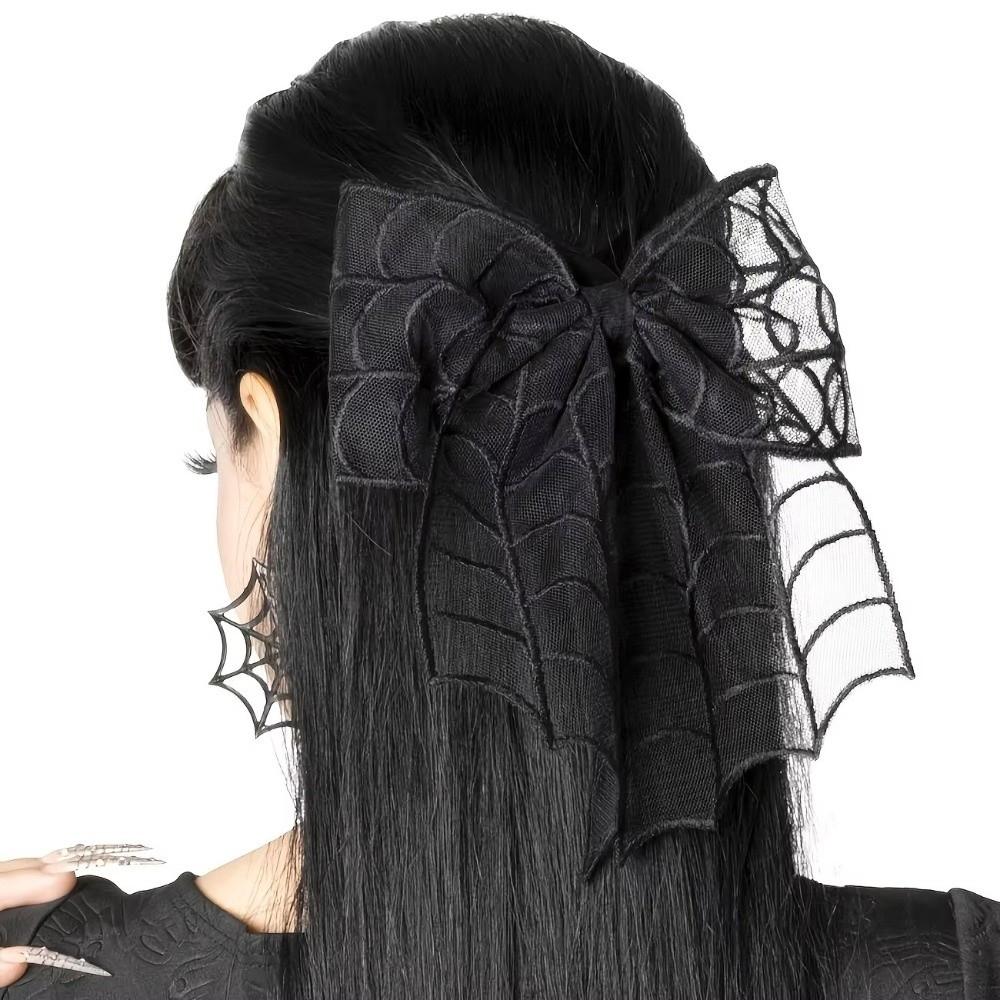 Bat Embroidery Halloween Hairpins Lace Tulle Veil Bow Hair Clips New Hair Clips  Hair Accessories