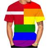 T-shirt 3D Printed Rainbow Gradient Love Pattern Summer Men Women Children Fashion Casual Oversized Crew Neck T-shirt Family Top