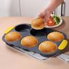 Heat Resistant Hamburger Bun Mold 6 Cavity Burger Bun Maker Soft Bread Loaf Pan  Kitchen Use