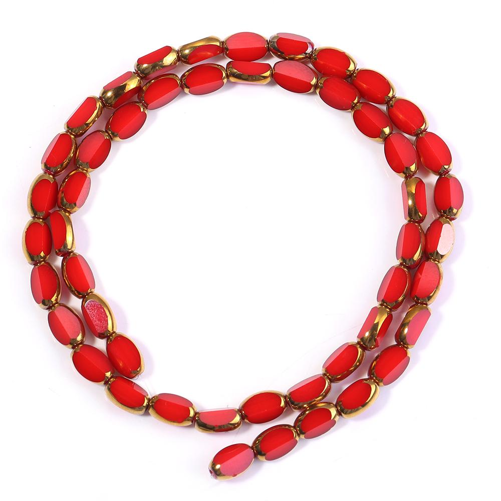 1 Strand 4x7mm Faceted Oval Crystal Beads Colorful Loose Spacer Glass Rice Beads For DIY Handmade Bracelet Necklace Accessories