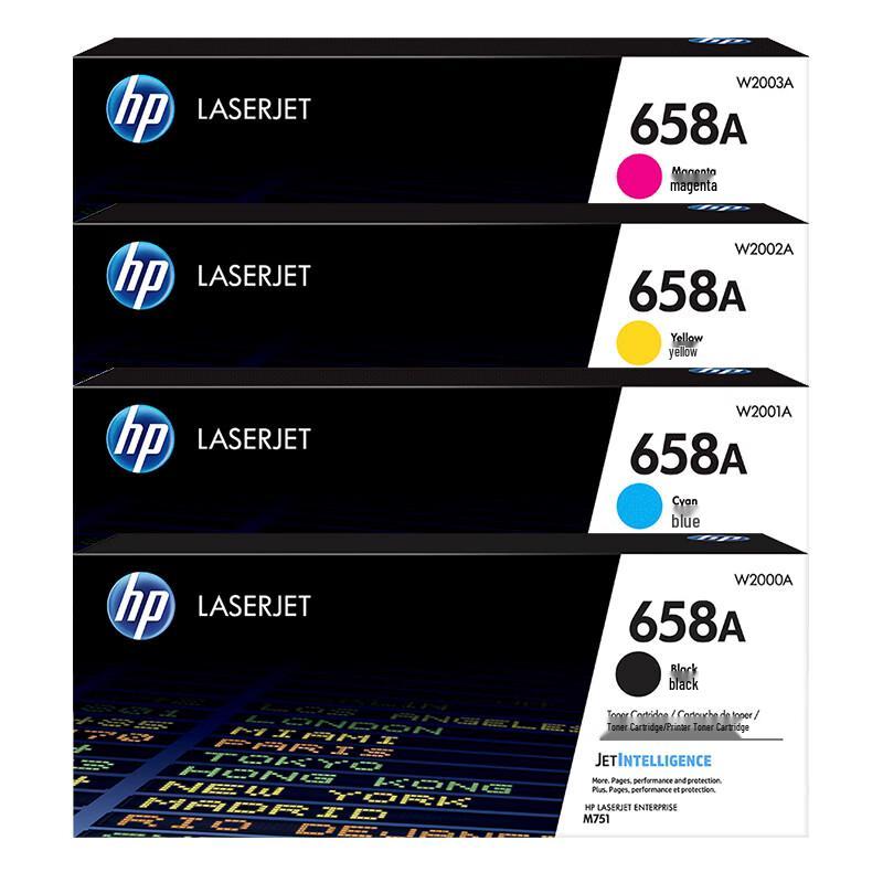 HP 658A W2000A-W2003A Комплект из 4 оригинальных картриджей с тонером