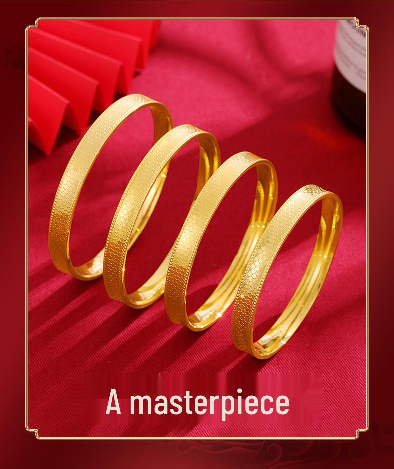 Gold-Plated Dragon Scale Polka Dot Bracelet - Unisex, Multiple Sizes, Traditional Craftsmanship, National Style Jewelry