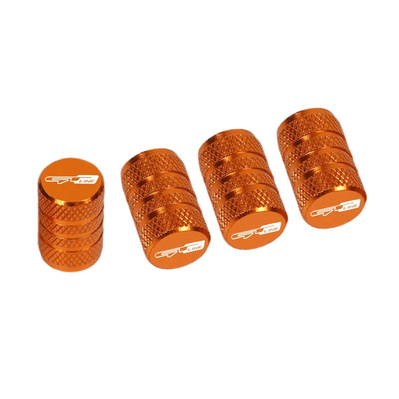AABJC1 4pcs Car CNC Aluminum Tire Valve Air Port Stem Cover Caps For Kia GT Line Sportage Ceed Picanto K5 K3 Stonic Accessories